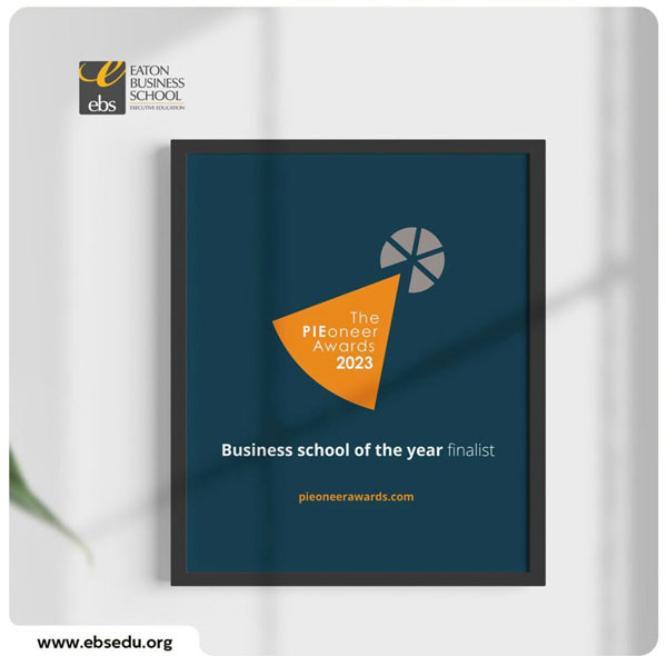 The business school of the year poster.